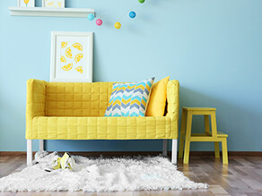 Bright blue children room project